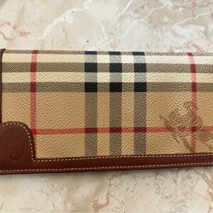 Burberry Checkered Leather Wallet